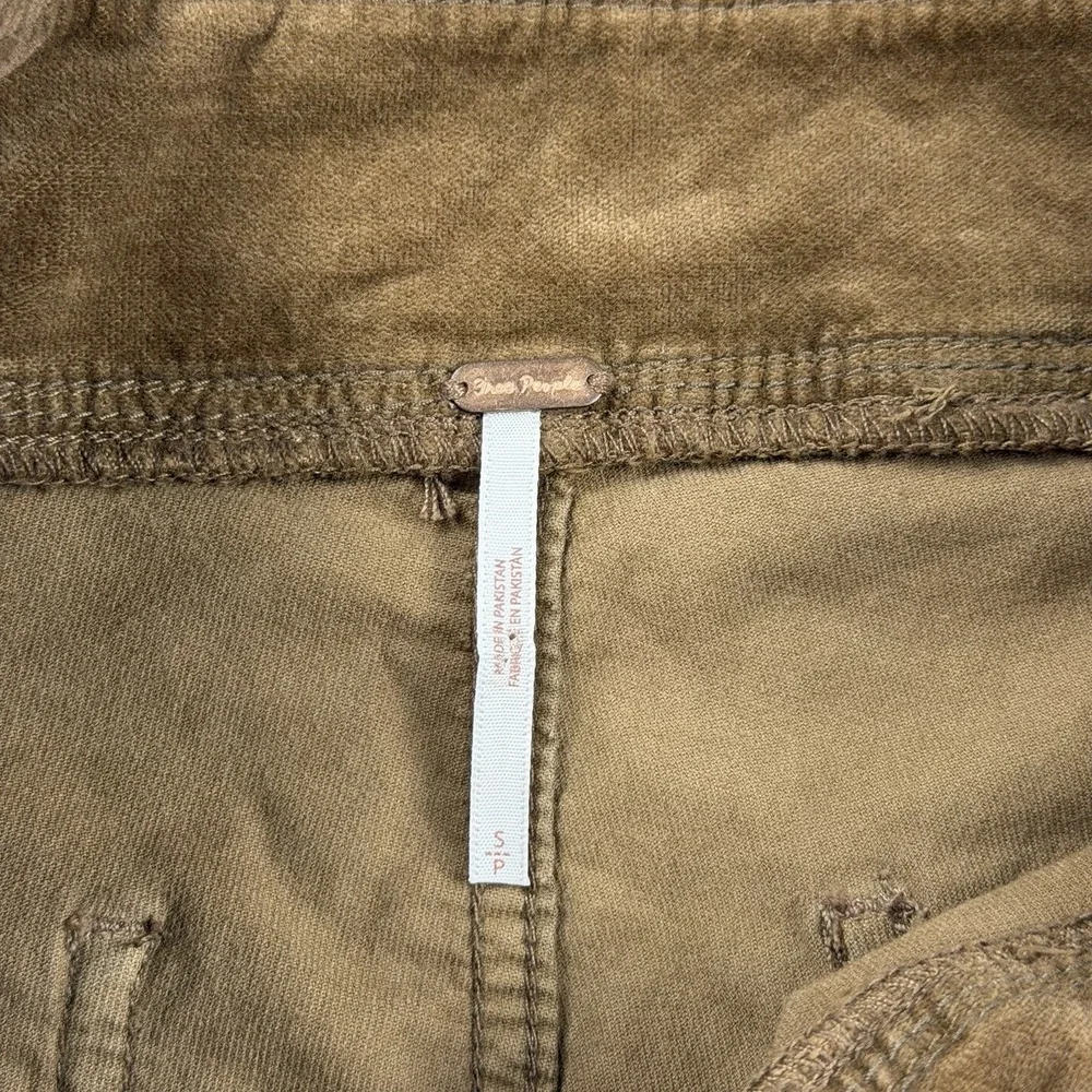 Free People Women's Corduroy‎ Pull On Flare Bottom Pants Brown Size Small